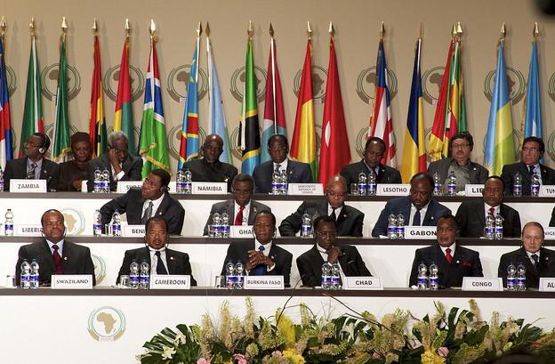 African presidents at an African Union summit. Photograph by Equatorial Guinea Embassy.