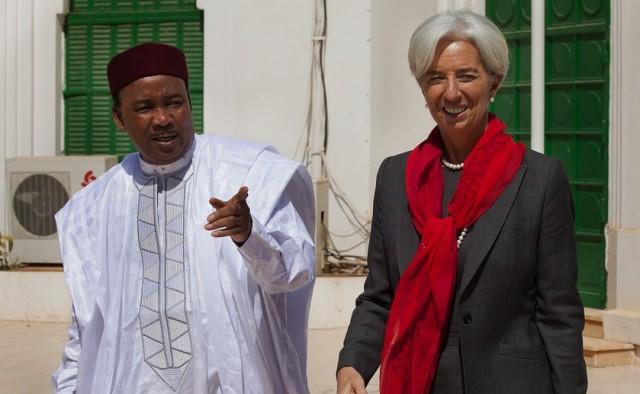 President Mahamadou Issoufou with IMF Managing Director Christine Lagarde. Credit: Staff Photograph/Stephen Jaffe.