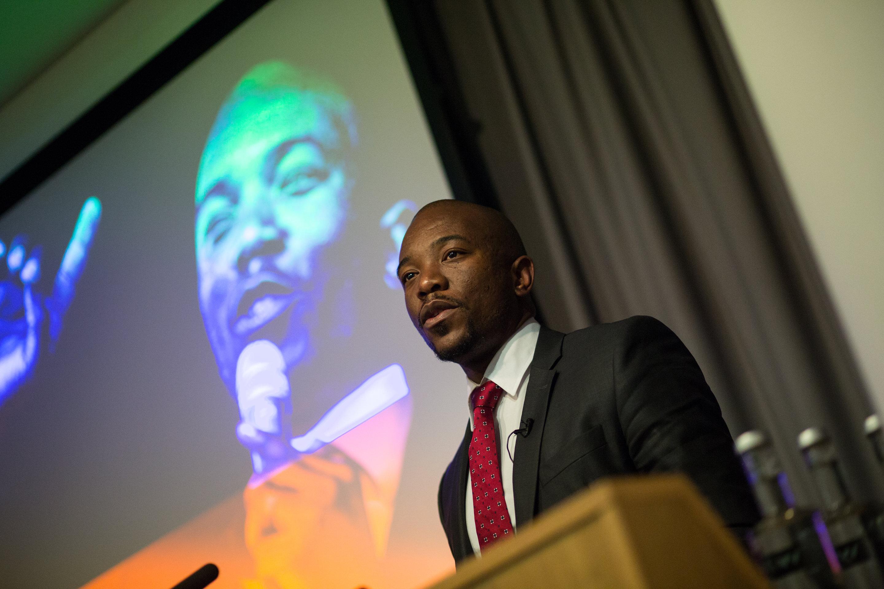 The Democratic Alliance's leader Mmusi Maimane speaking at RAS in London last year. Credit: Joyce Nicholls/RAS.