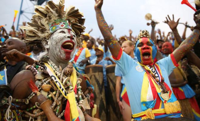 Congolese football fans celebrate victory. Credit: MONUSCO /Abel Kavanagh