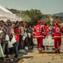 Red Cross welcomes migrants in Sicily, Italy.