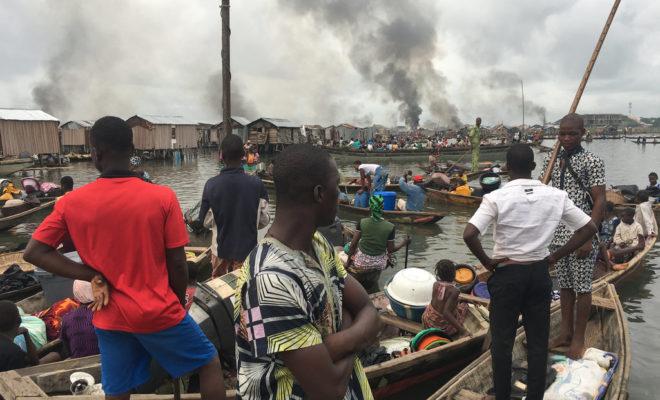 Otodo-Gbame in Lagos being razed.