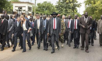 A UN Security Council delegation meets with President Salva Kiir in 2016. Credit: UNMISS/Isaac Billy
