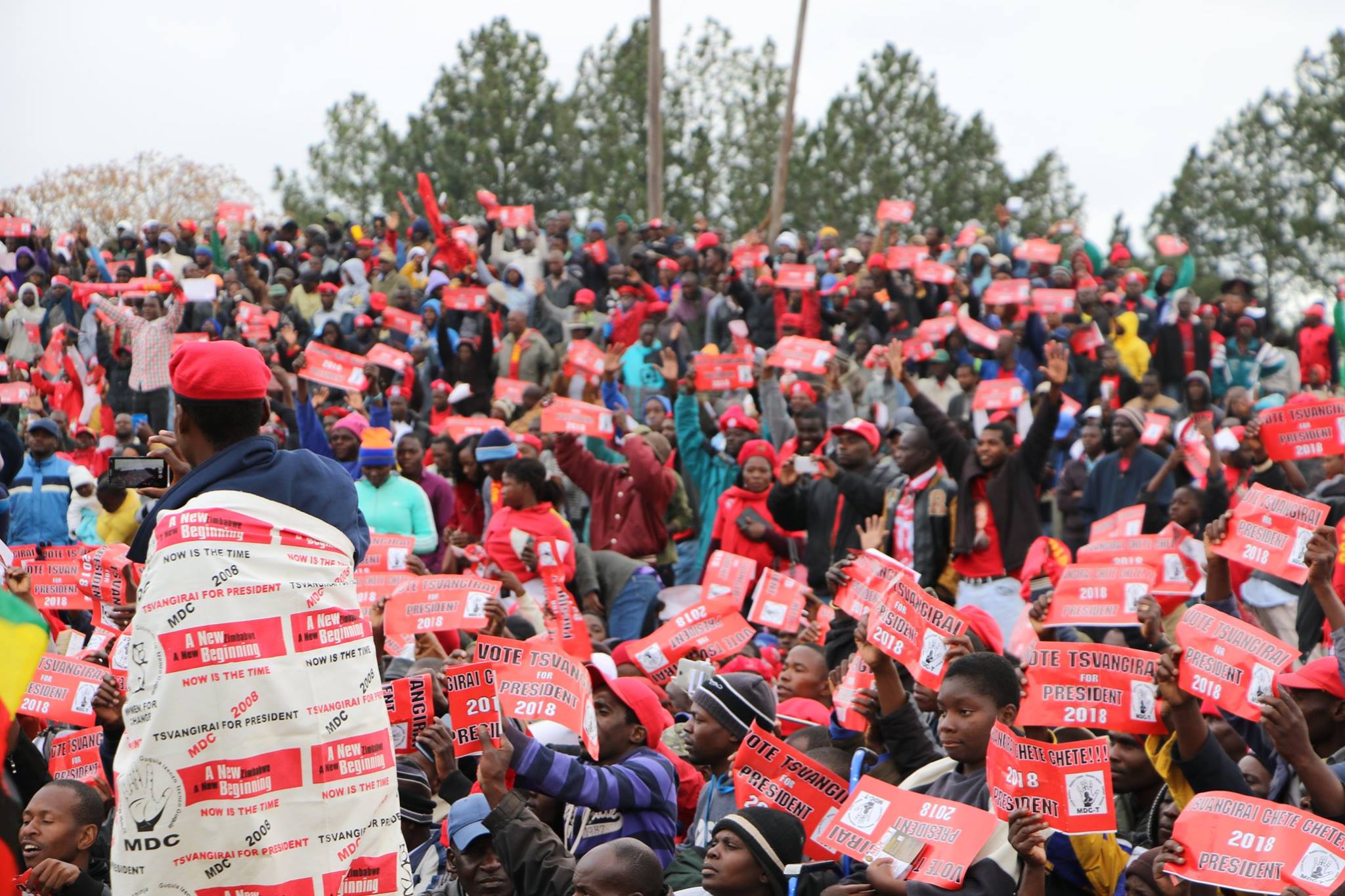An MDC-T 2018 election rally at Mkoba Stadium, Gweru. Credit: MDC Zimbabwe.