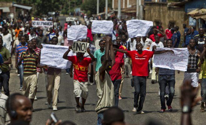 People protest against President Nkurunziza's decision to run for a third term in 2015. Credit: Igor Rugwiza.