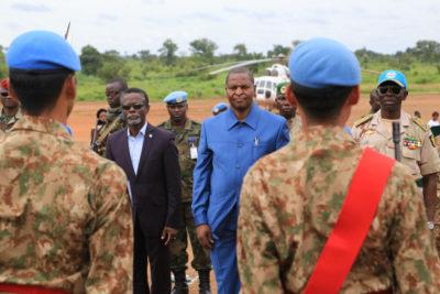 President Faustin-Archange Touadera on a visit to Kaga Badoro. Credit: MINUSCA.