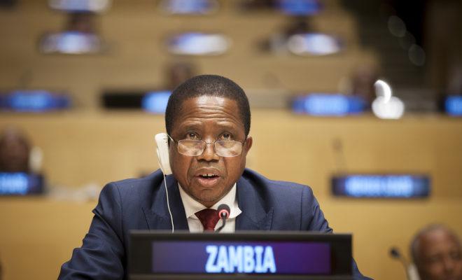 President Edgar Lungu at the UN in September 2017. Credit: UN Photo/Ariana Lindquist.