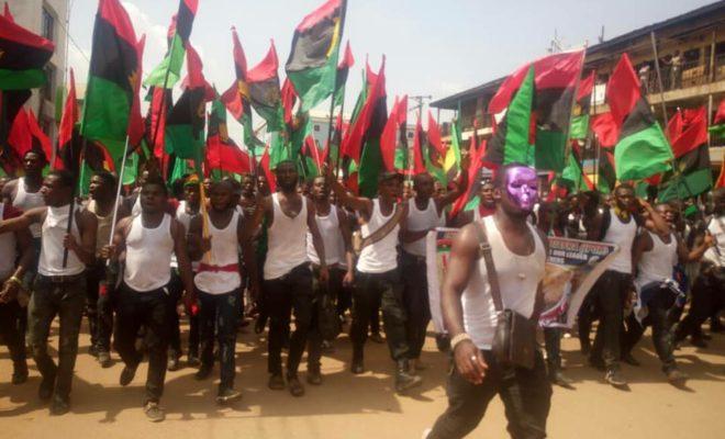 IPOB supporters protest. Credit: Radio Biafra.