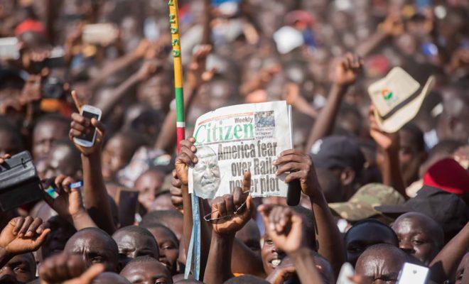 At an opposition rally in Homa Bay, Kenya. Credit: NASA.