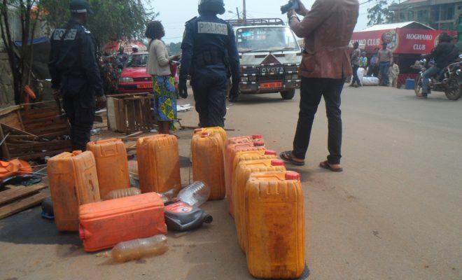 Fuel being sold on the streets of Bamenda, Cameroon. Credit: Mbom Sixtus.