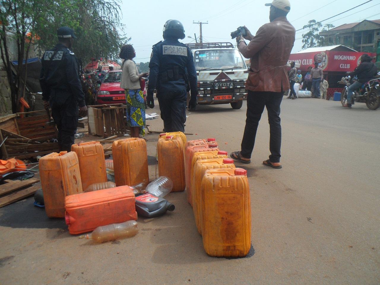 Fuel being sold on the streets of Bamenda, Cameroon. Credit: Mbom Sixtus.