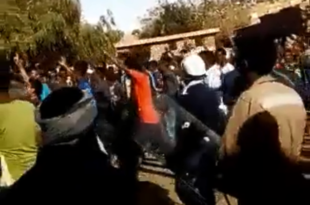 Screenshot from a video of the recent protest in Asmara, Eritrea.