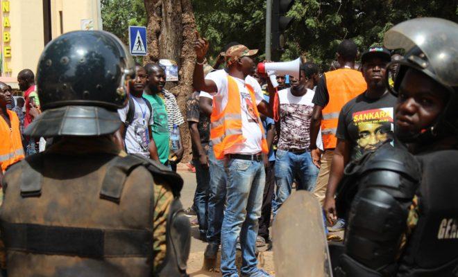 Protesting on the 30th anniversary of former president Thomas Sankara's assassination. Credit: Balai Citoyen.