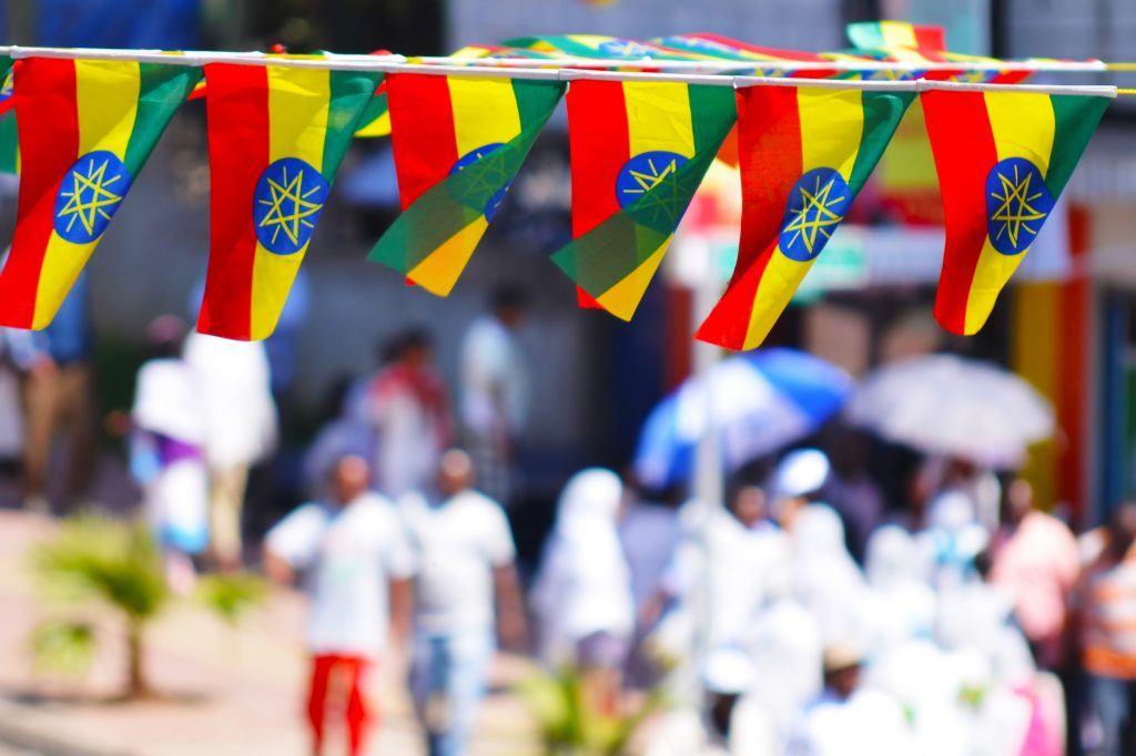 Ethiopia flags.