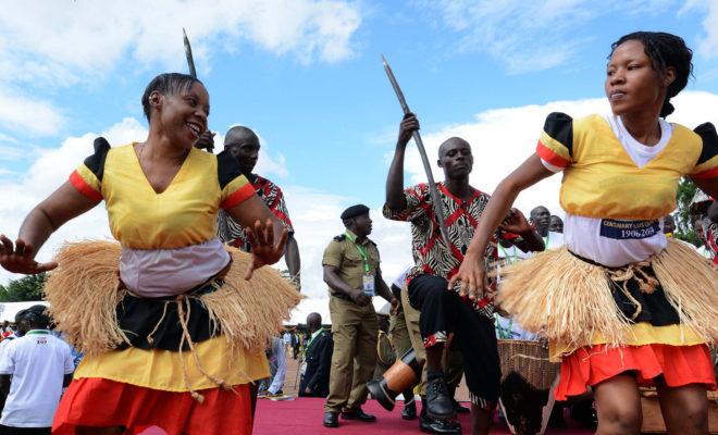 Ugandan dancers at President Yoweri Museveni's 2016 swearing in. Credit: GCIS