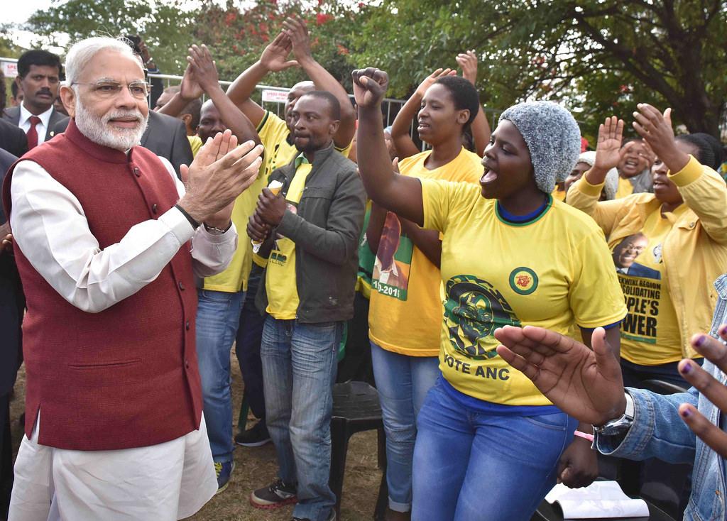 Prime Minister Narendra Modi of India on a visit to South Africa in 2016.