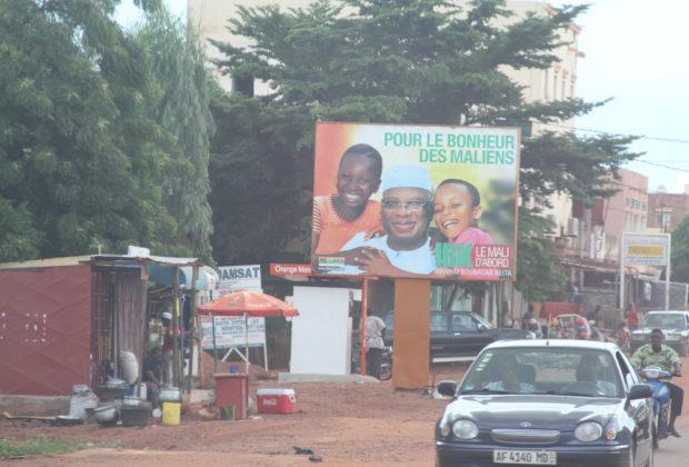 A Mali election billboard for the incumbent President IBK.