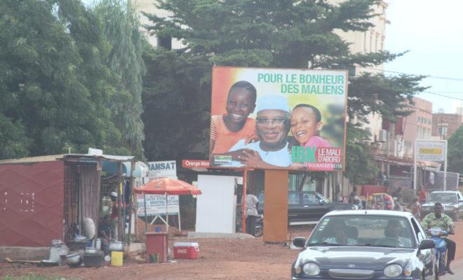 A Mali election billboard for the incumbent President IBK.