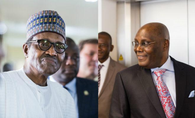 Nigeria 2019: Nigeria's presidential race looks set to be a two-horse race between President Muhammadu Buhari (left) and former Vice-President Atiku Abubakar. Credit: Presidence du Benin/LSE Africa Summit.