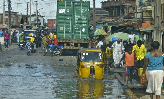 Nigeria floods: An estimated two hundred people have died and 600,000 have been displaced due to floods in Nigeria this year. Credit: Bart Fouche.