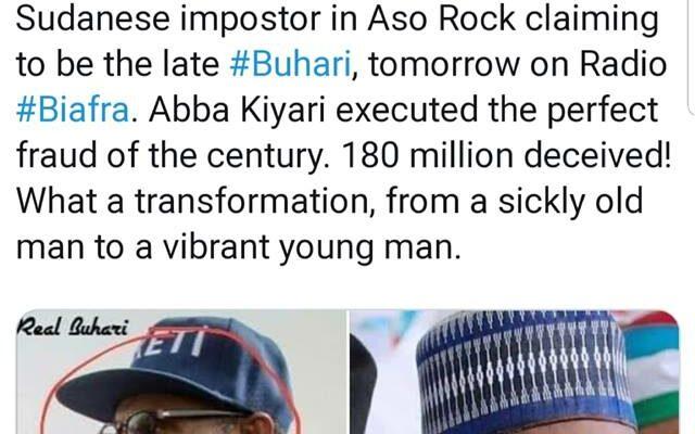 Buhari clone rumours. Credit: Biafra Ipob Infos.