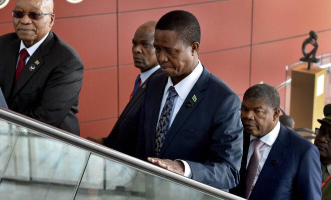 Zambia 2021: President Edgar Lungu (centre). Credit: GCIS.