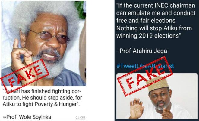 Examples of fake news around Nigeria's 2019 election.