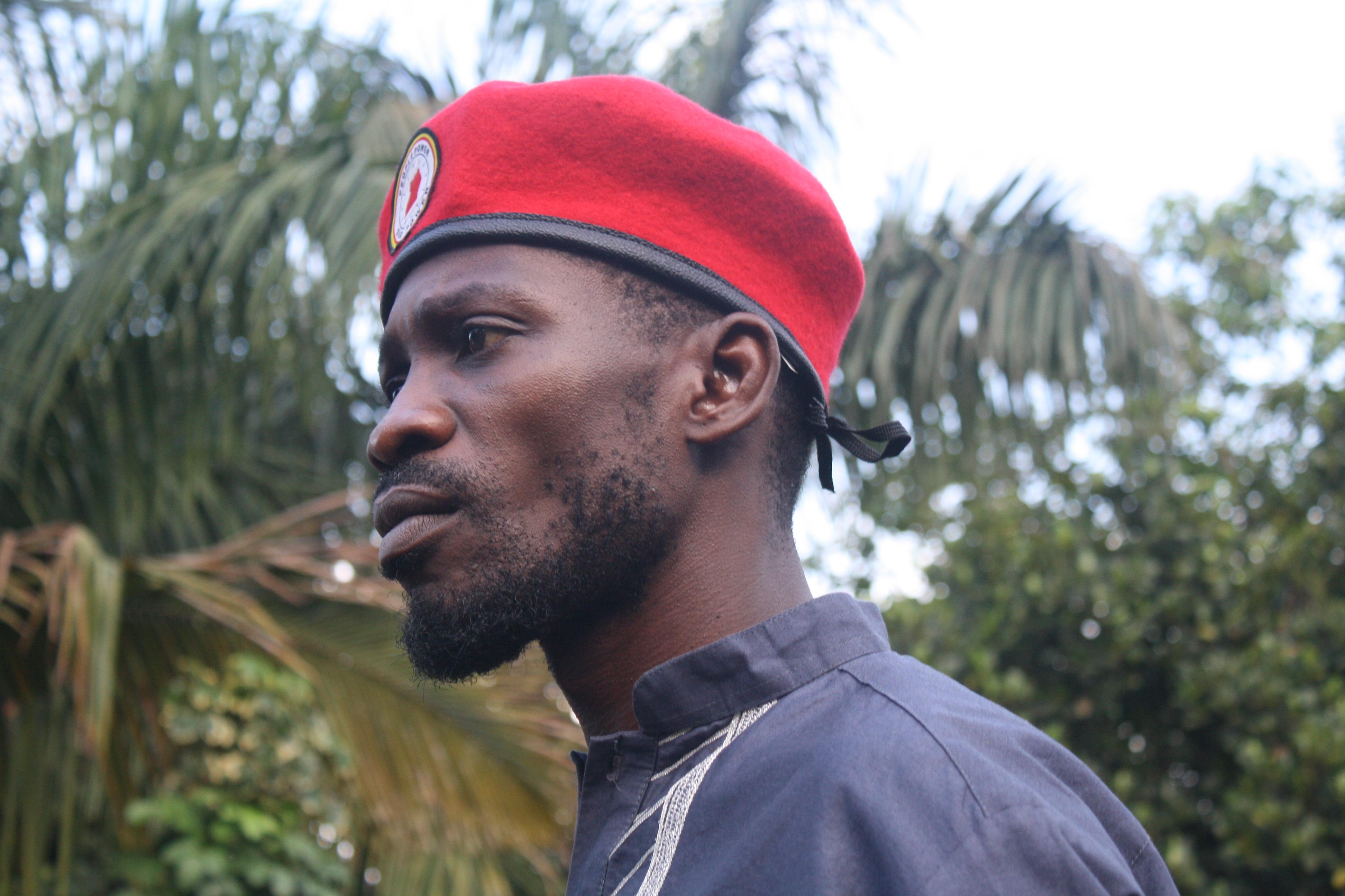 Bobi Wine following his release on bail from maximum security prison. Credit: Sophie Neiman.