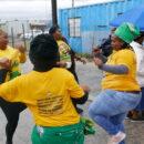 South Africa results: ANC supporters dance on Election Day in Khayelitsha. Credit: Martin Plaut.