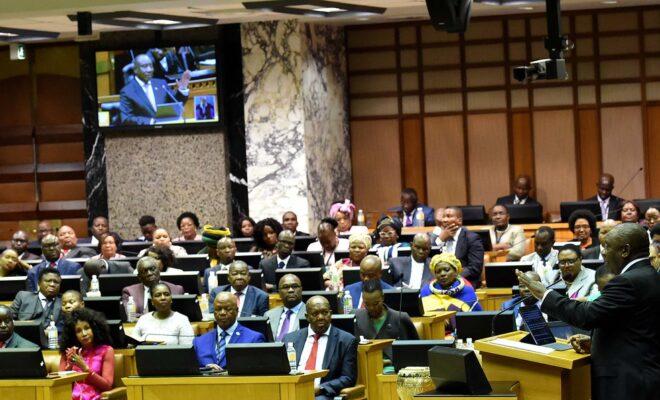 Afrophobia: President Cyril Ramaphosa addresses the National Assembly after being re-elected in May 2019. Credit: Jairus Mmutle/GCIS