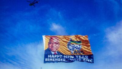A Vote ANC banner flies in the skies. Credit: Paul Saad.