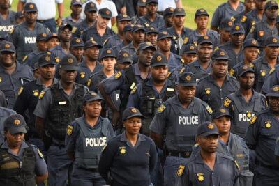 state of emergency covid-19 coronavirus: President Cyril Ramaphosa delivers well wishes to the South African Police Services ahead of the national lockdown on 26 Mar 2020. Credit: GCIS.
