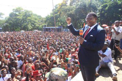 Presidential candidate Lazarus Chakwera on the campaign trail in Malawi re-run elections. Credit: MCP.