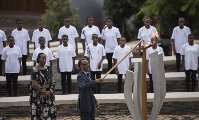 rwanda trust President Paul Kagame lights the Flame of Remembrance to commemorate the 1994 genocide in 2018. Credit: Paul Kagame.