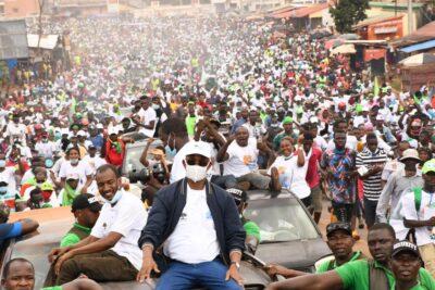 Cellou Dalein Diallo, the presidential candidate for the opposition Union of Democratic Forces of Guinea (UFDG) on the campaign trail ahead of the Guinea elections. Credit: UFDG.