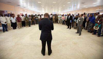 The UN peacekeeping mission in Darfur holds a job fair for its Sudanese staff in 2015. Credit: Hamid Abdulsalam/UNAMID.