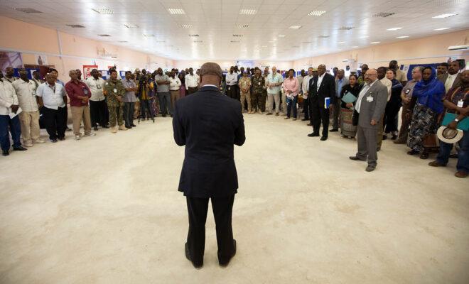 The UN peacekeeping mission in Darfur holds a job fair for its Sudanese staff in 2015. Credit: Hamid Abdulsalam/UNAMID.