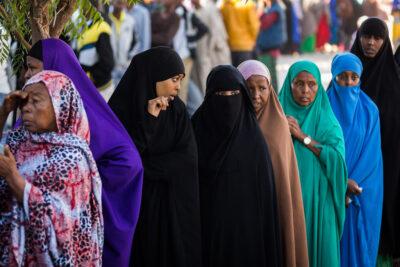 Somaliland UN... Women queuing to vote in Somaliland's 2017 elections. Credit: Jim Huylebroek, Creative Associates International