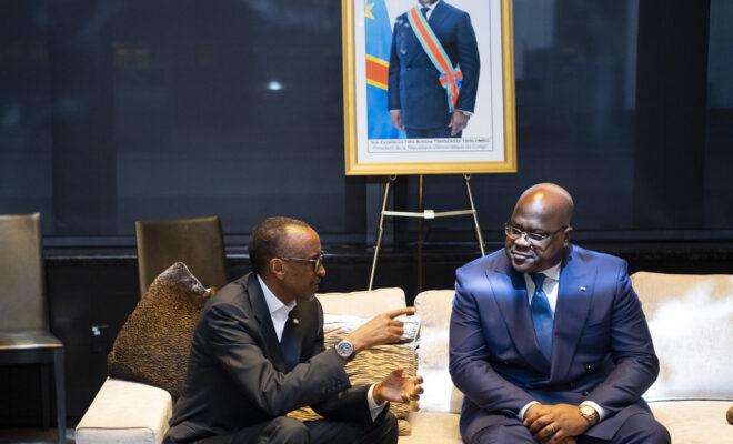 deaths President Felix Tshisekedi of the DRC (right) meeting with his Rwandan counterpart. Credit: Paul Kagame.