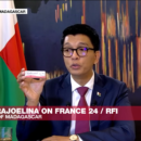 President Andry Rajoelina promoting his CVO COVID-19 cure in an interview on France24.
