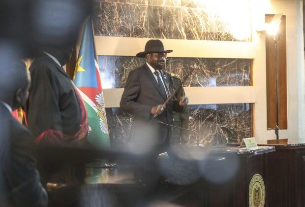 south sudan horn of africa President Salva Kiir at the swearing in of South Sudan's transitional government in February 2020. Credit: UN Photo/Isaac Billy.