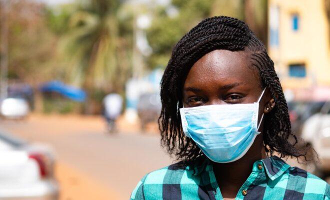 Africa coronavirus covid A woman in Mali wearing a mask. Credit: Photo: World Bank / Ousmane Traore.