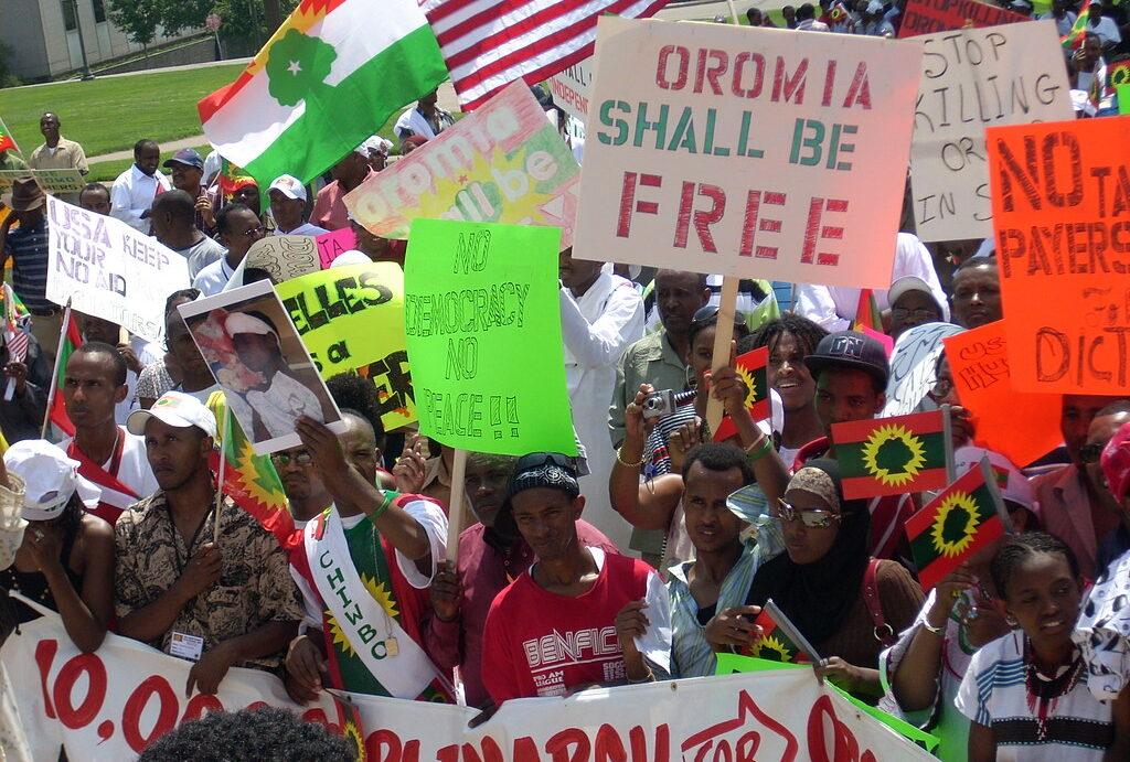 Tigray Ethiopia An Oromo protest in the US in 2007. Credit: oromia movies.