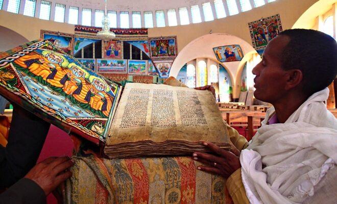 At the Church of Our Lady of Zion in Axum, Tigray region of Ethiopia. Credit: Jasmine Halki.
