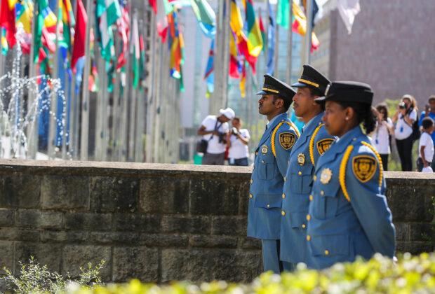 Tigray investigation; Security officers at a UN flag raising ceremony in Addis Ababa. Credit: UNICEF Ethiopia/2015/Zerihun Sewunet.