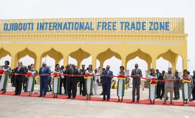 President Guelleh oversees the inauguration of the Djibouti International Free Trade Zone in 2018. Credit: Paul Kagame.