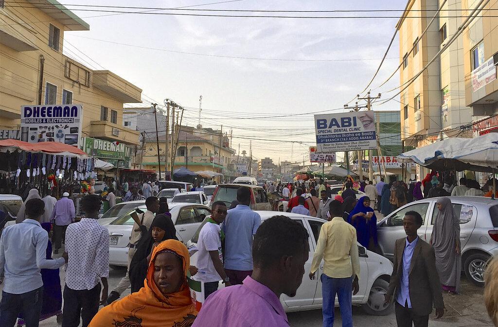 People celebrating Somaliland's Independence Day on the streets of the capital Hargeysa in 2016. Credit: Clay Gilliland.