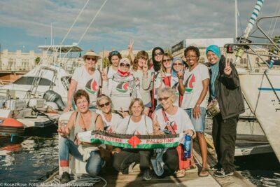 The Women's Boat to Gaza getting ready to set sail. Credit: Rose2Rose. Muhammad Hidayatullah.