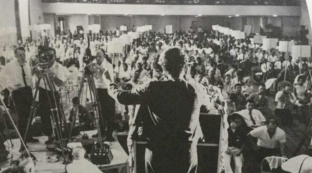Ella Baker addressing a convention in 1964.
