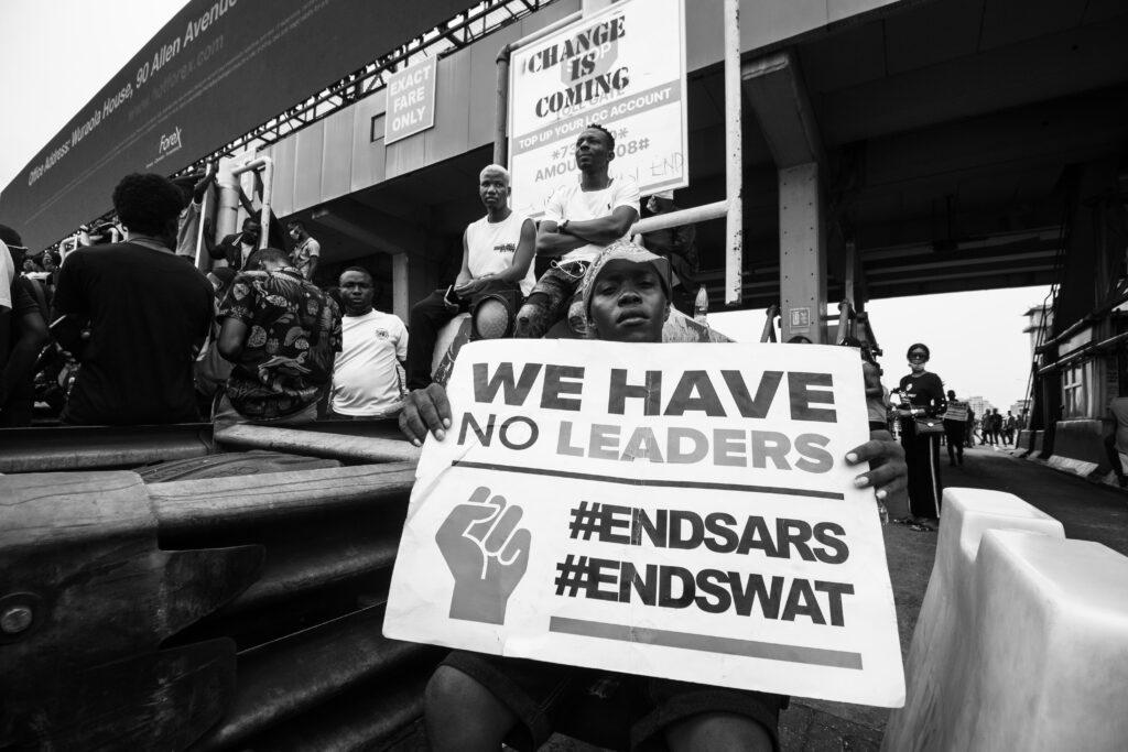 Social media was instrumental to the organisation and spread of the #EndSARS protests in Nigeria in October 2020. Credit: Nengi Nelson.